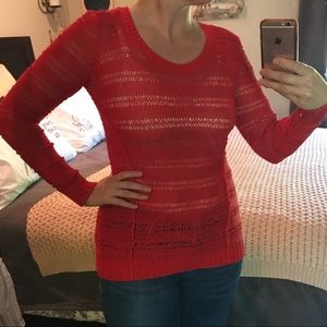 Classic Red Open Knit Sweater